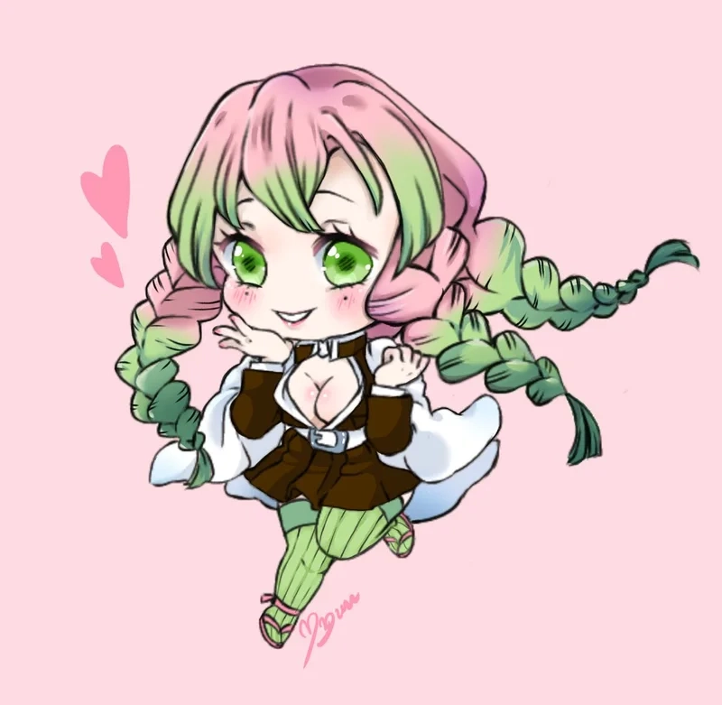 Ngắm nhìn chibi mitsuri official art siêu đẹp mắt