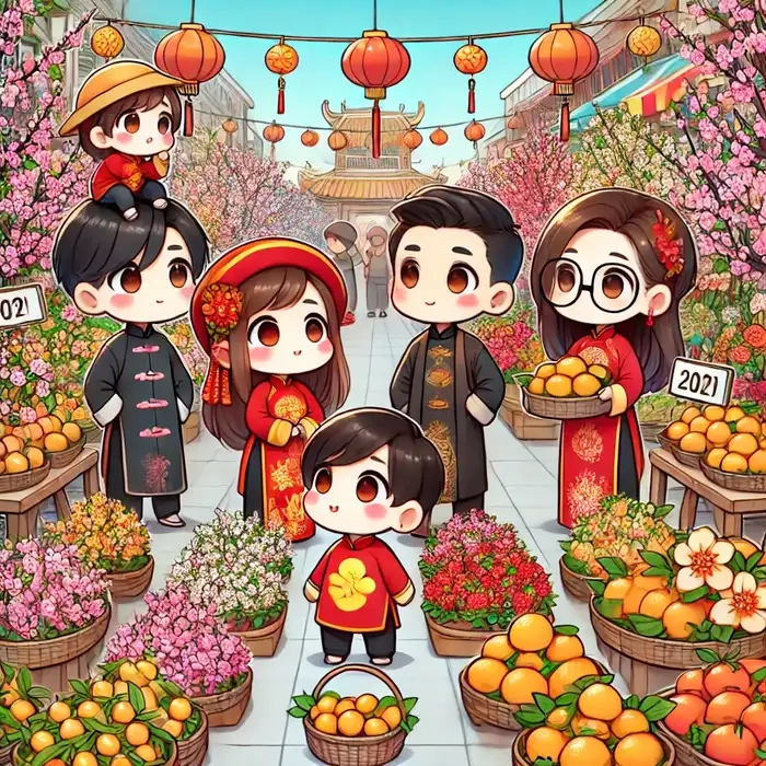 Tải ngay hình chibi tết cute để làm avatar chào Tết