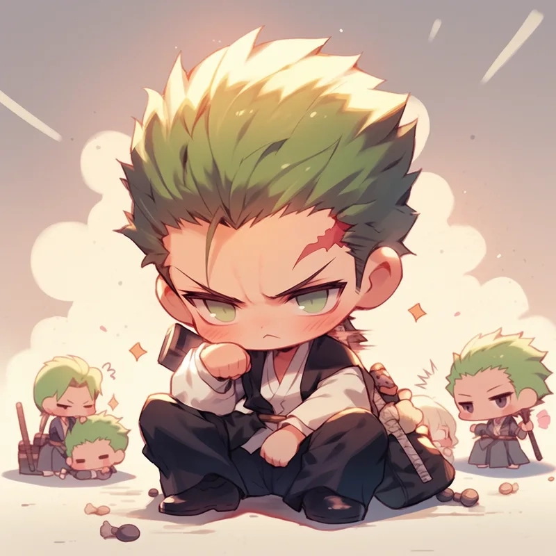 Chibi zoro phiên bản dễ thương khiến trái tim tan chảy