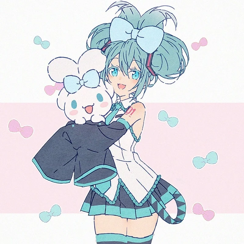 Cặp đôi đáng yêu hatsune miku x cinnamoroll chibi gây sốt