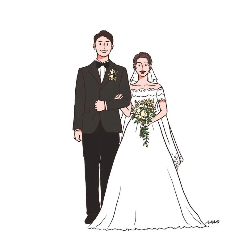 Khám phá bộ cô dâu chú rể hoạt hình dễ thương