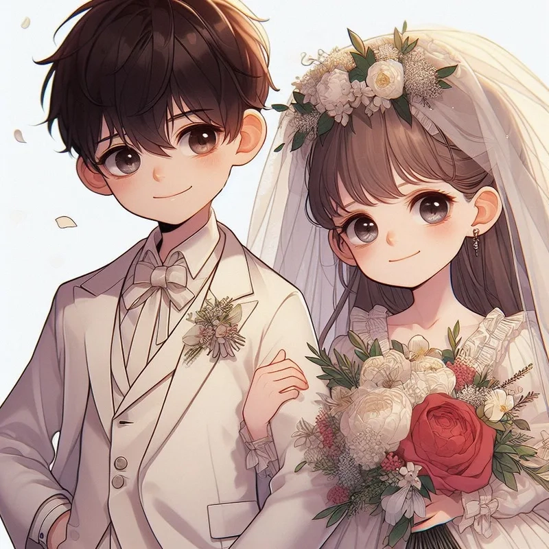 Dâu rể chibi cho đám cưới thêm đáng yêu