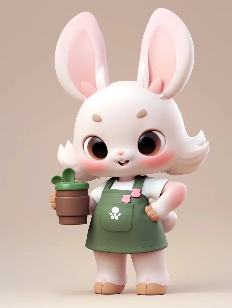 Nụ cười sẽ đến khi bạn ngắm thỏ chibi dễ thương mỗi sáng