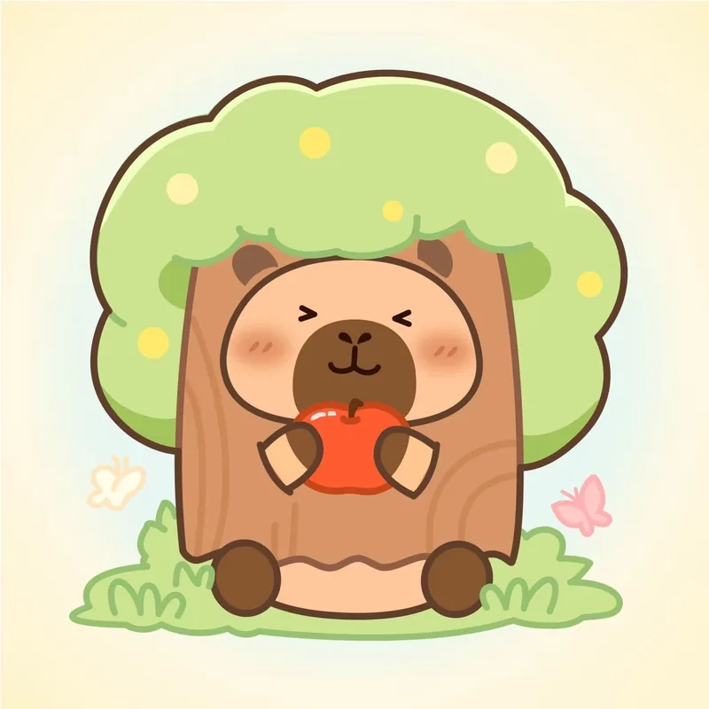 Tận hưởng vẻ dễ thương của hình nền capybara chibi cute