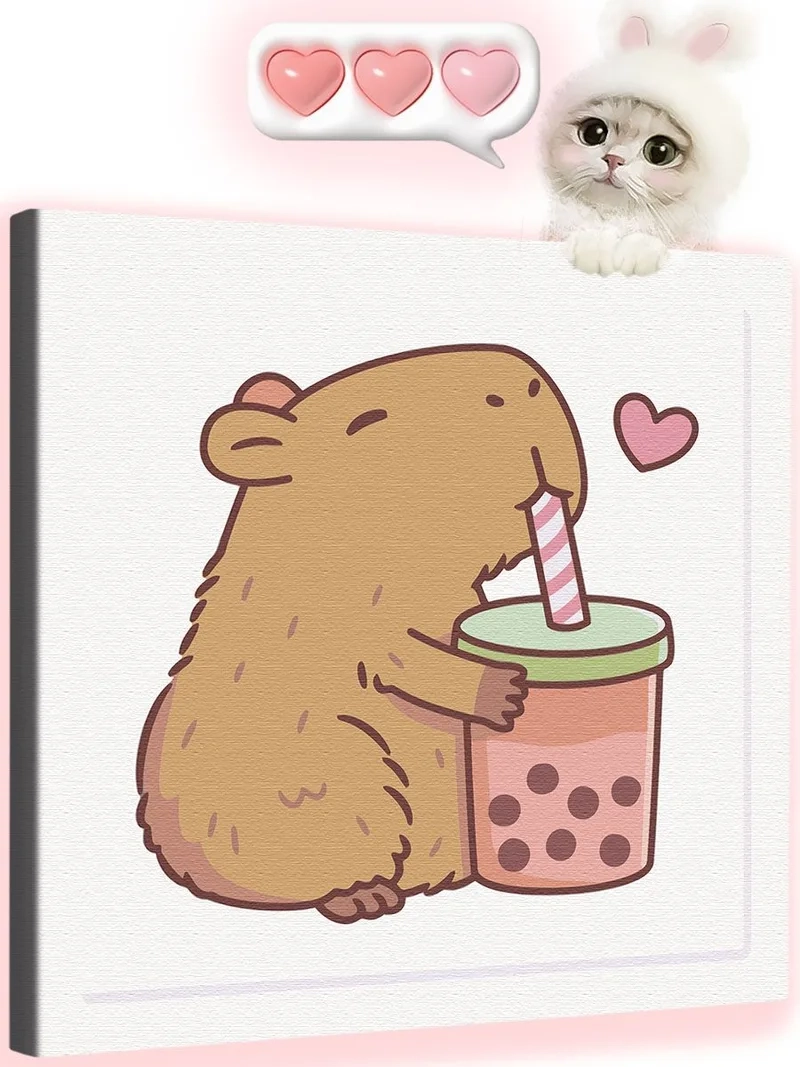 Ai yêu chibi chibi cute hình nền capybara vô tri giơ tay