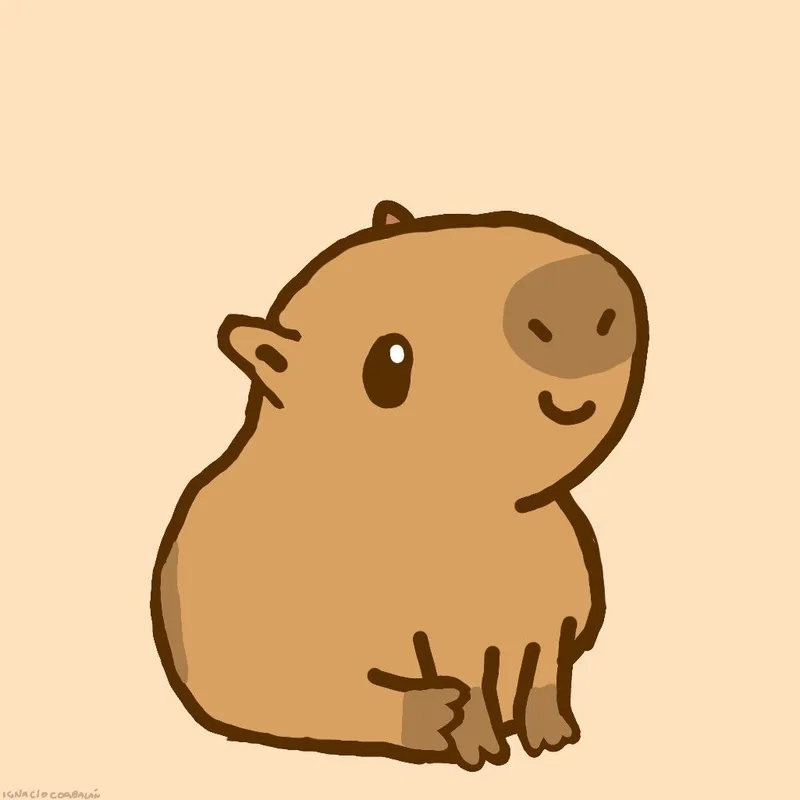 Lạc lối trong nét đáng yêu của capybara chibi hồng