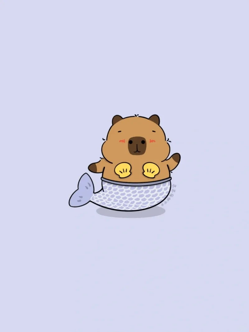 Mê mẩn bộ hình chibi cute hình vẽ capybara chibi cute