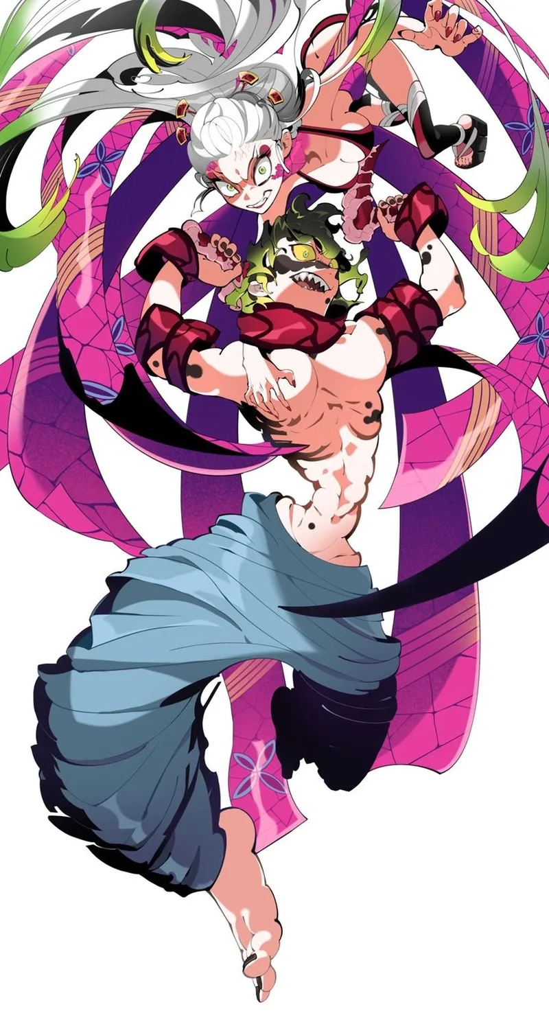 Bộ ảnh kết hợp Daki & Gyutaro nghệ thuật và đầy ám ảnh