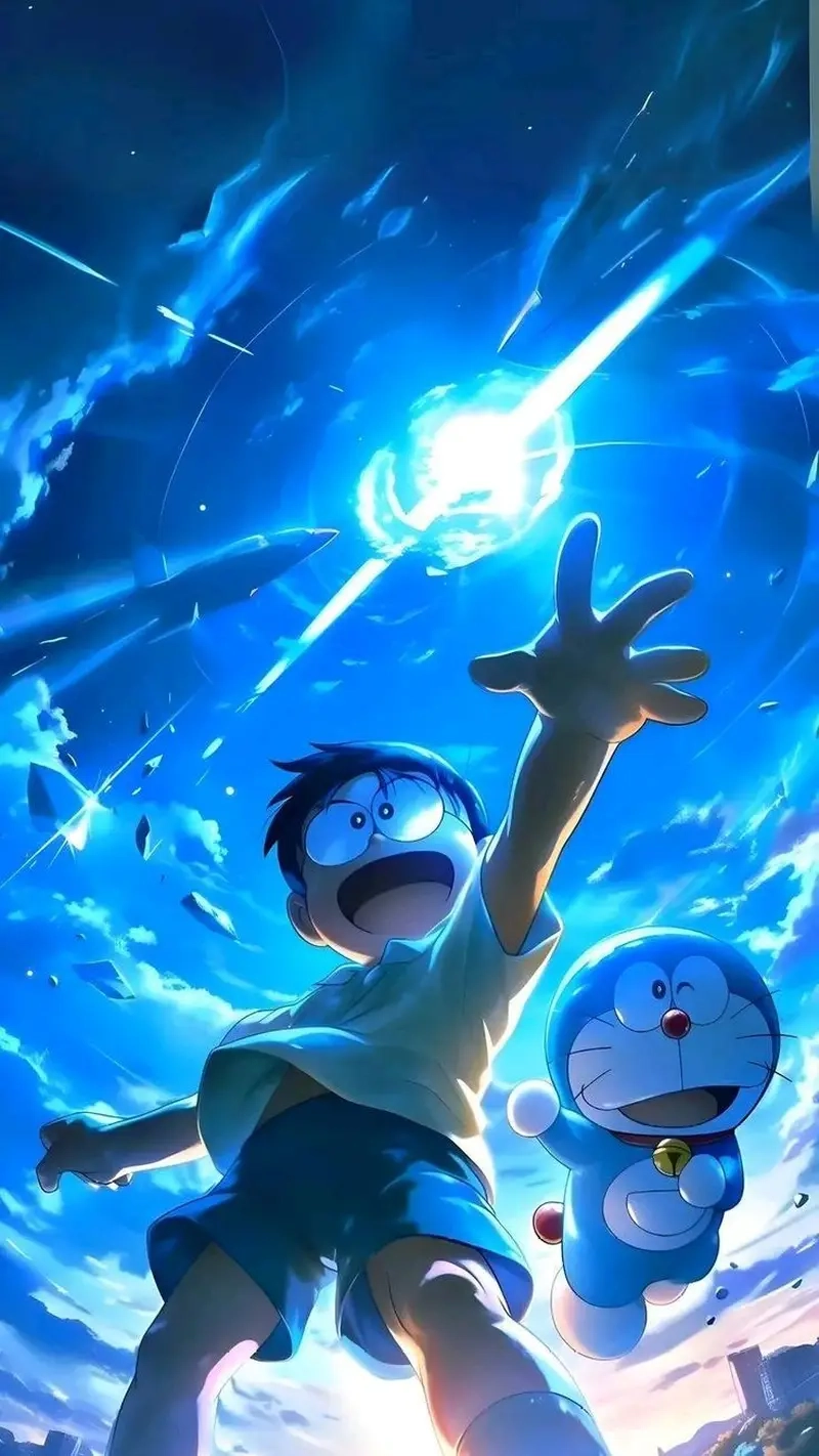 Hình ảnh gắn bó giữa Doraemon với Nobita đầy cảm xúc