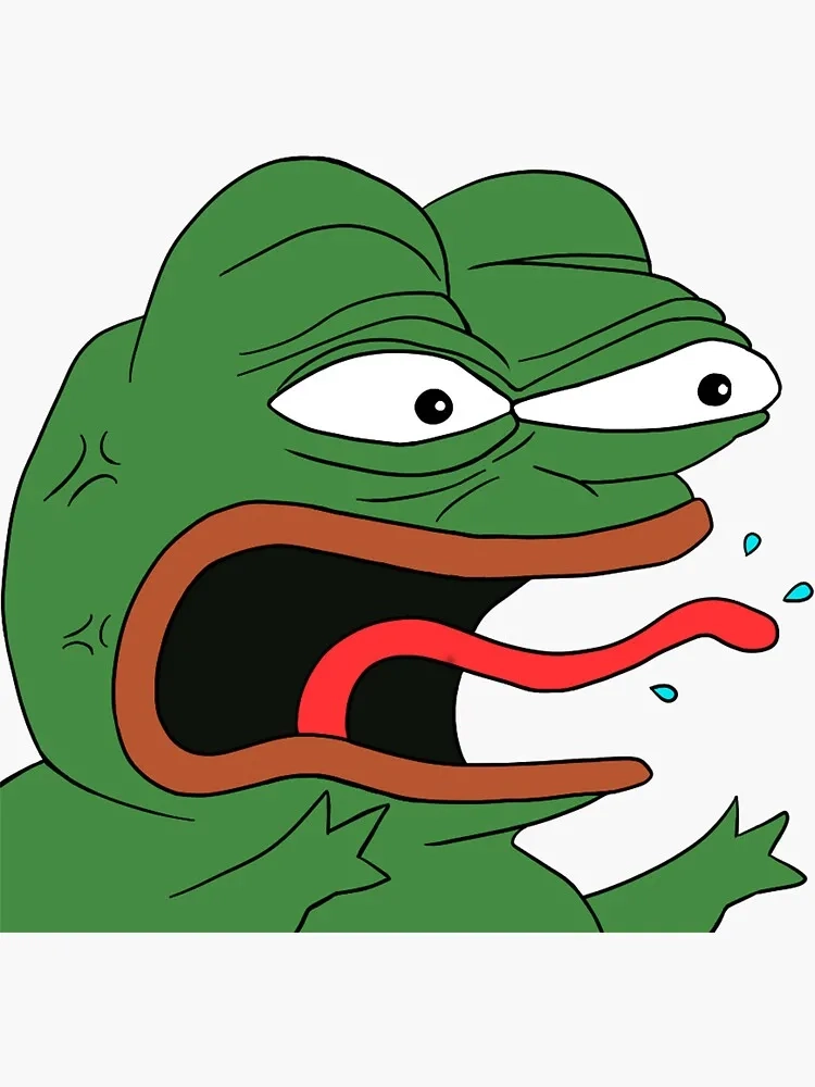 Meme ếch xanh cười, biểu cảm vui vẻ, dễ thương