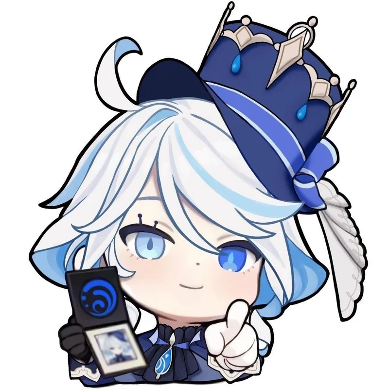 Emote furina chibi dễ thương cho các cuộc trò chuyện trong game