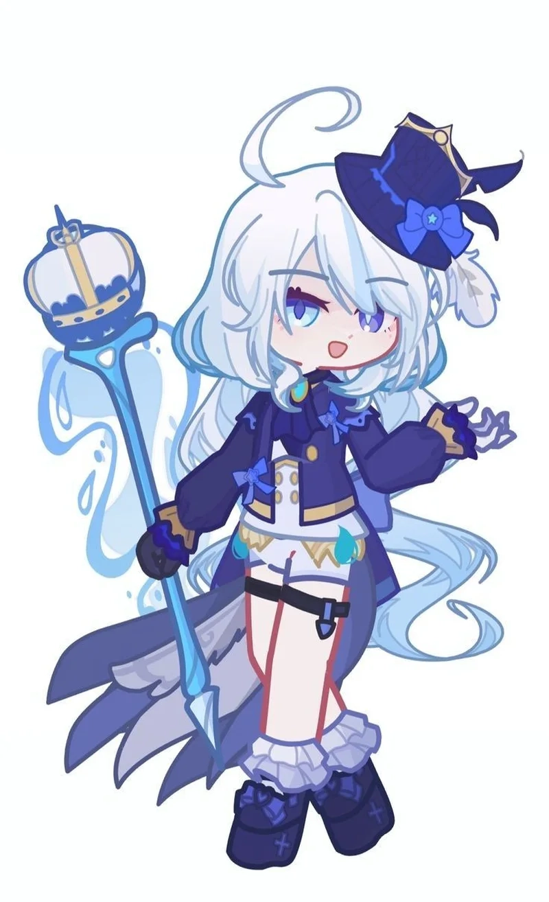 Furina chibi dance gif cực kỳ sinh động và đáng yêu trong từng điệu nhảy