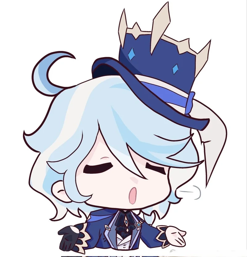 Furina chibi drawing một bức vẽ đáng yêu thể hiện tình yêu với Genshin Impact