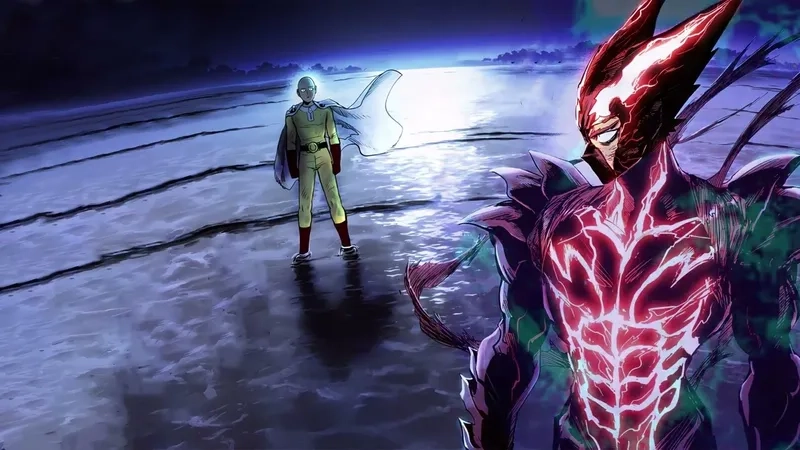 Tải ngay Saitama vs Garou wallpaper để xem trận chiến đầy căng thẳng