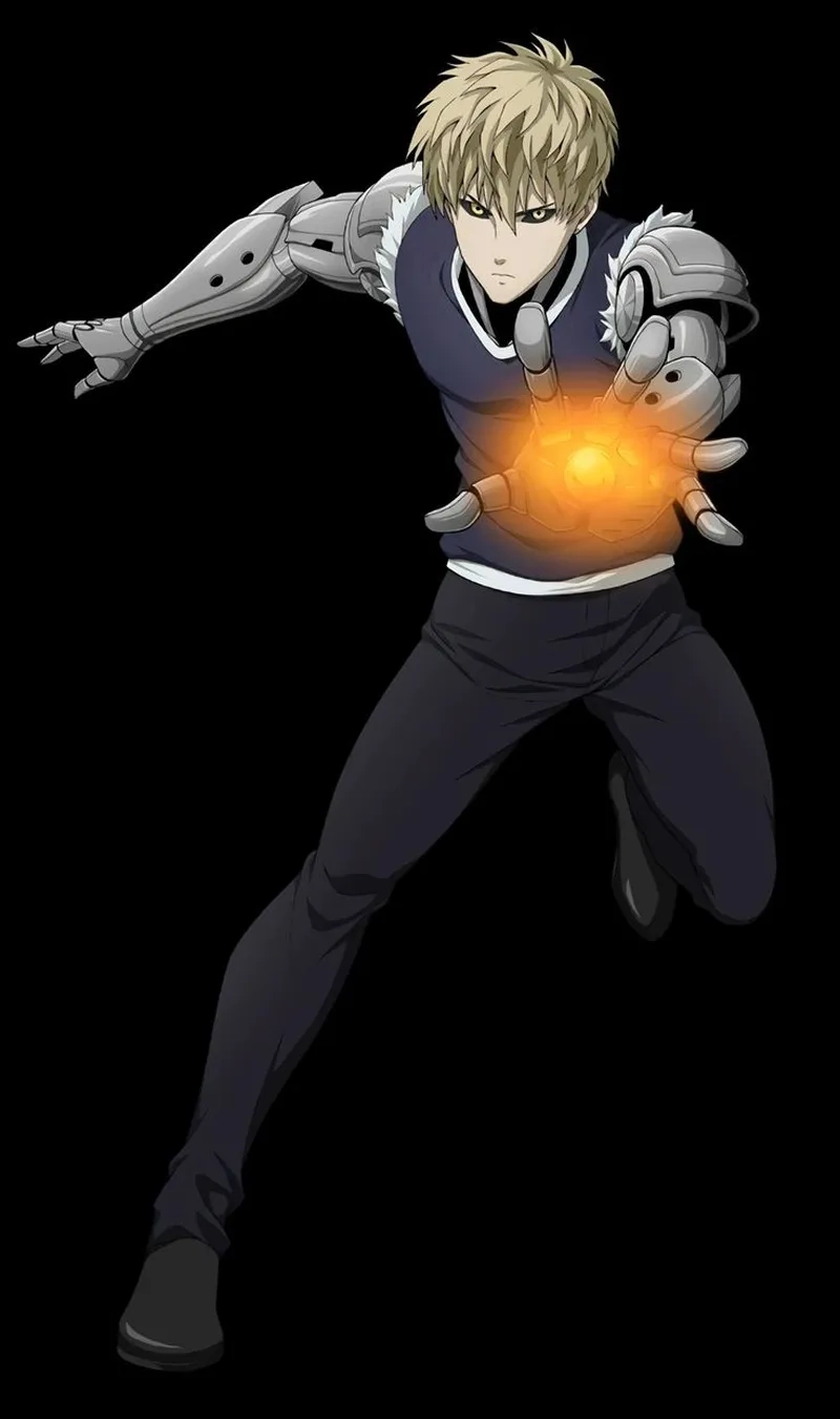 Genos anime có sức mạnh phi thường khiến mọi đối thủ phải khiếp sợ
