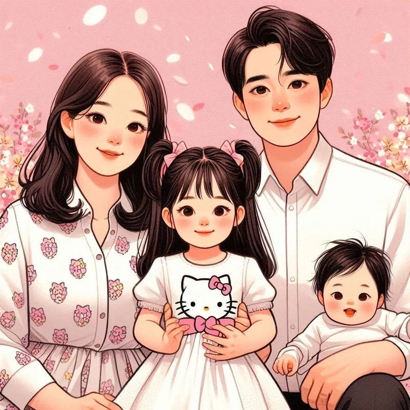 Đổi gió điện thoại với hình nền gia đình chibi cực chất