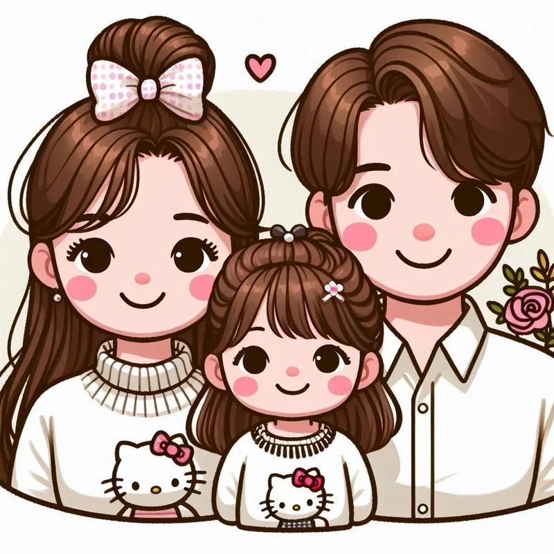 Món quà ý nghĩa nhất chính là ảnh tết gia đình chibi