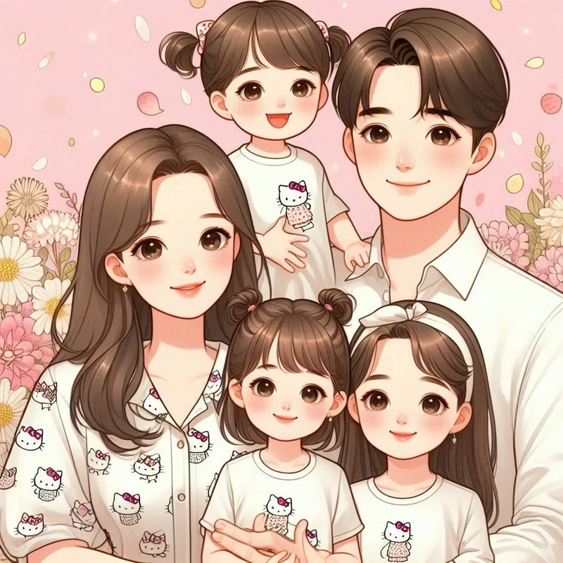 Album hình ảnh chibi về gia đình khiến ai nhìn cũng yêu
