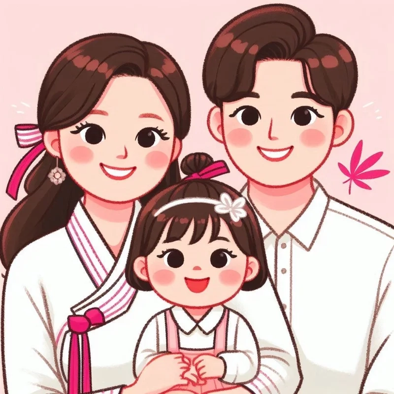 Chia sẻ yêu thương qua hình ảnh gia đình chibi cute