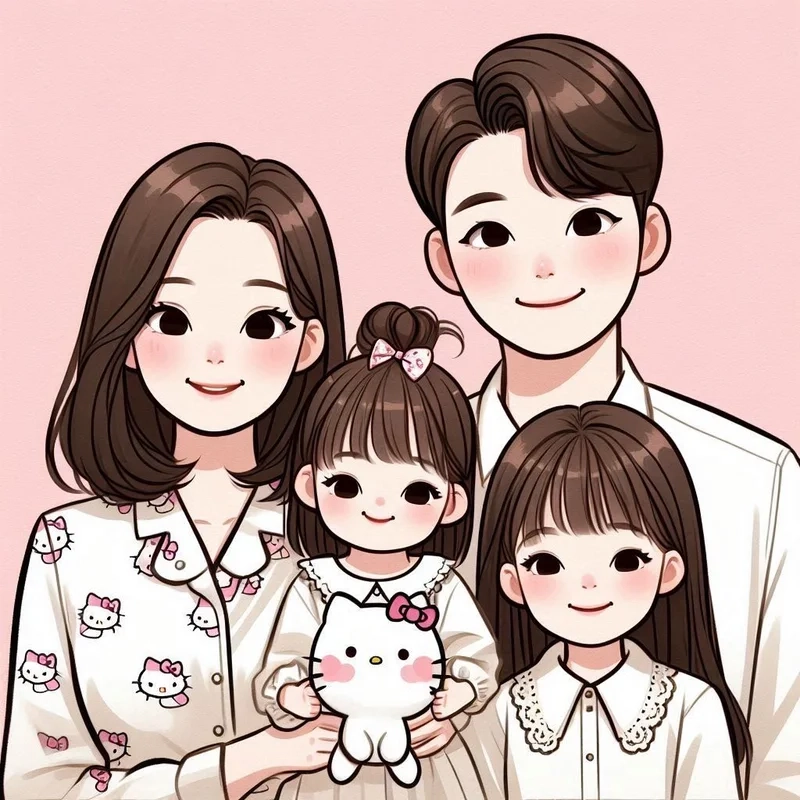 Gắn kết mọi thế hệ qua ảnh đại gia đình chibi độc lạ