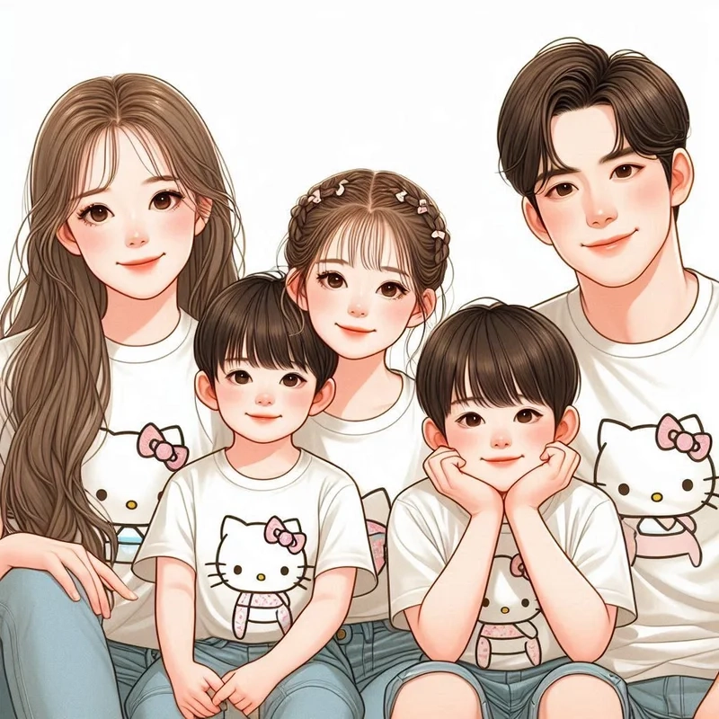 Cảm nhận tình thân từ gia đình chibi cute đáng yêu