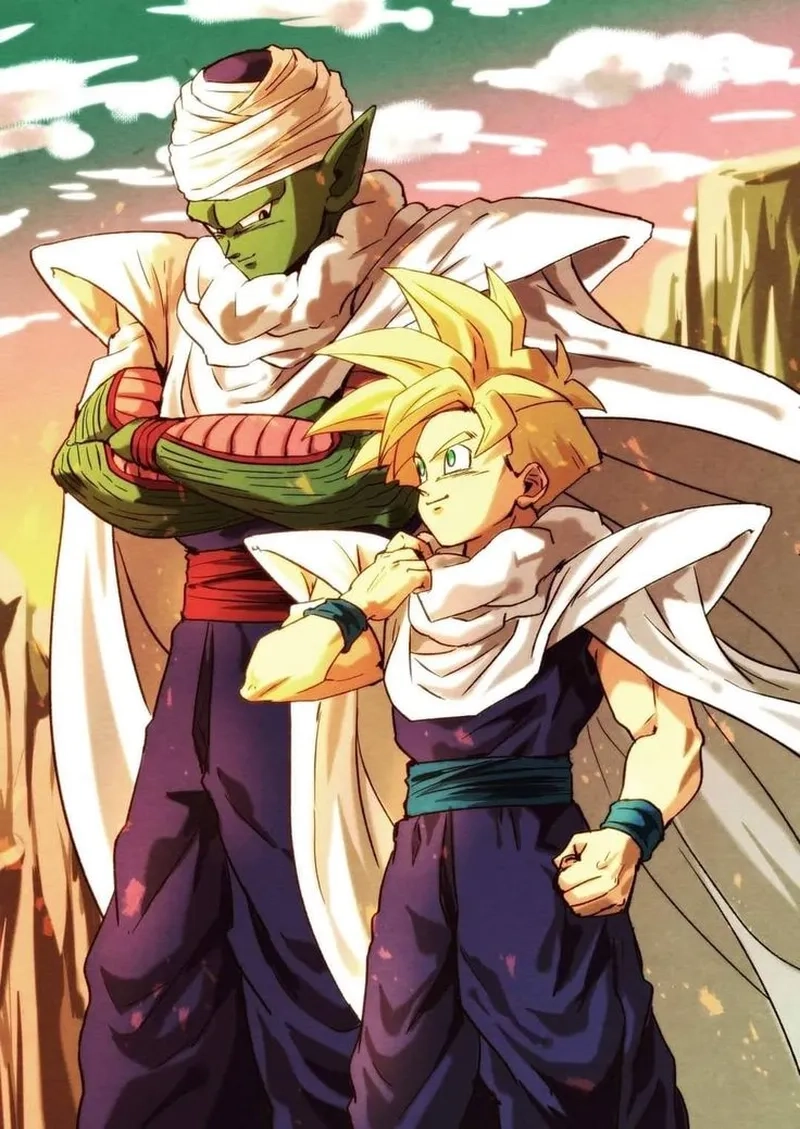 Piccolo and Gohan cùng nhau chiến đấu trong những tình huống đầy căng thẳng