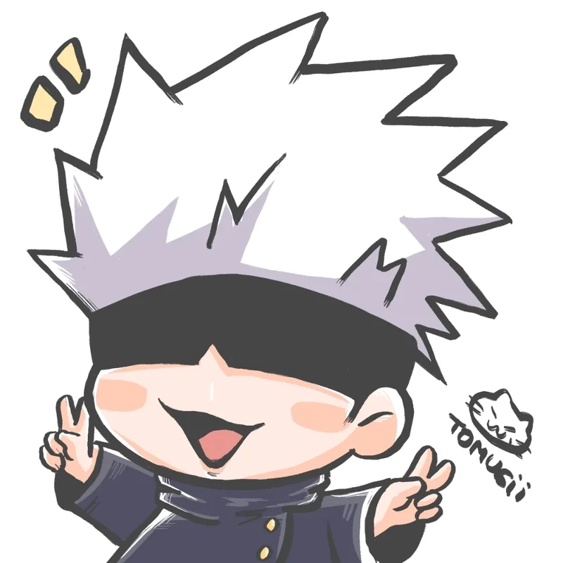 Trọn bộ cute gojo chibi png dùng làm avatar cực xinh