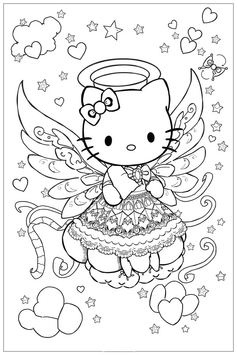 Công chúa tô màu hello kitty cực kỳ dễ thương và đáng yêu
