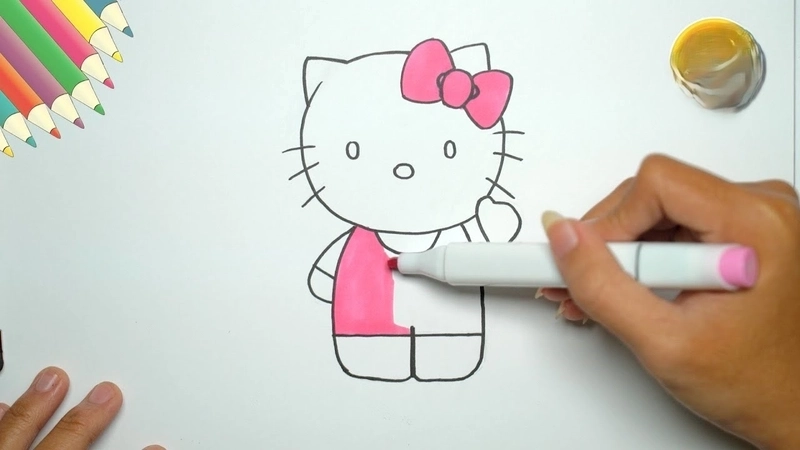 Tập tô màu hello kitty giúp bé yêu học hỏi qua những hình vẽ dễ thương