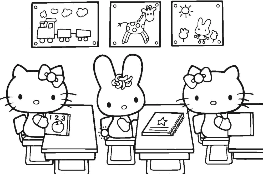 Khám phá hình mèo kitty tô màu cho bé yêu thỏa sức sáng tạo