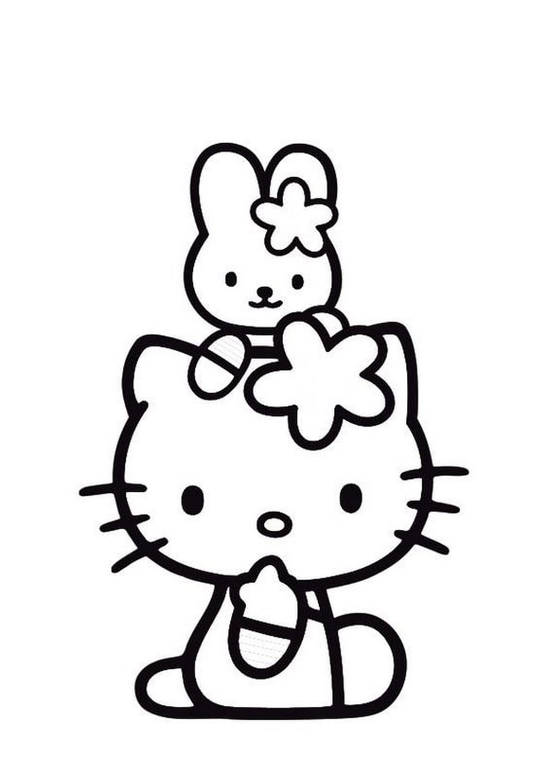 Hình cho bé tô màu hello kitty dễ dàng và đầy màu sắc