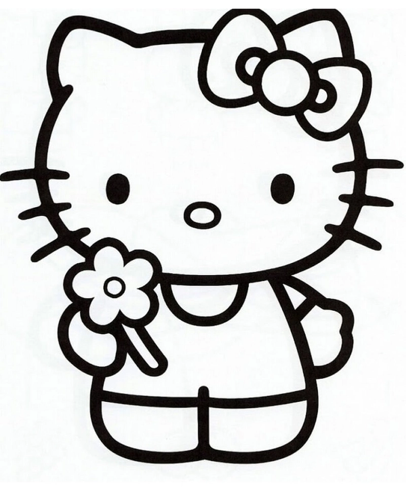 Hình tô màu kitty giúp bé thư giãn và phát huy trí tưởng tượng