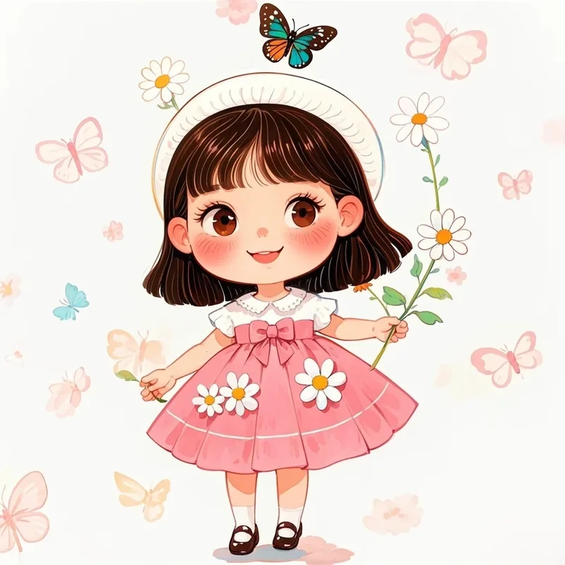Đơn giản nhưng đáng yêu với ảnh chibi cute nữ đơn giản