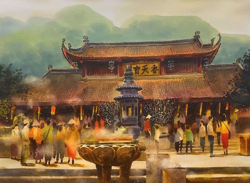 Ngắm toàn cảnh chùa hương từ trên cao tuyệt đẹp