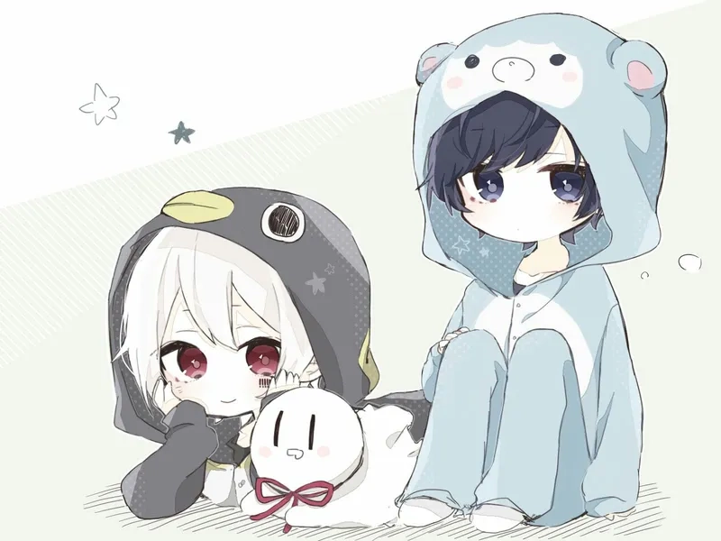 Ngắm nhìn hình cặp đôi chibi cute dễ thương