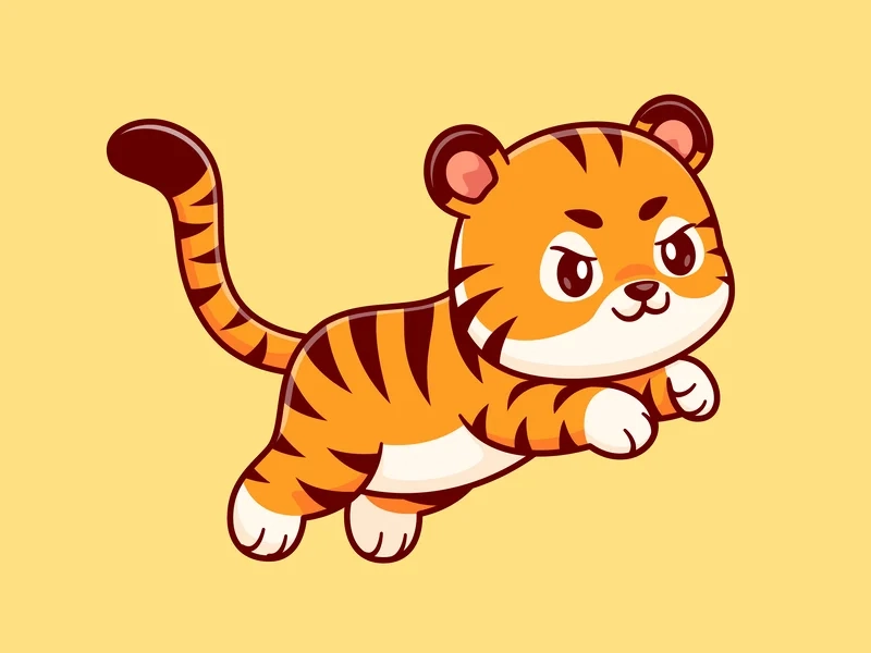 Ảnh con hổ chibi sẽ là điểm nhấn tuyệt vời cho không gian của bạn