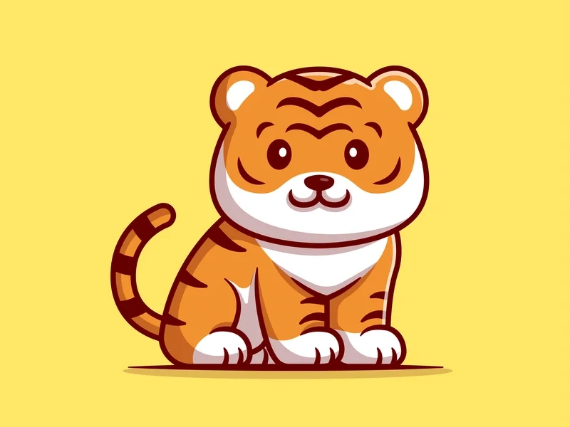 Hình nền con hổ chibi dễ thương sẽ làm bạn mê mẩn