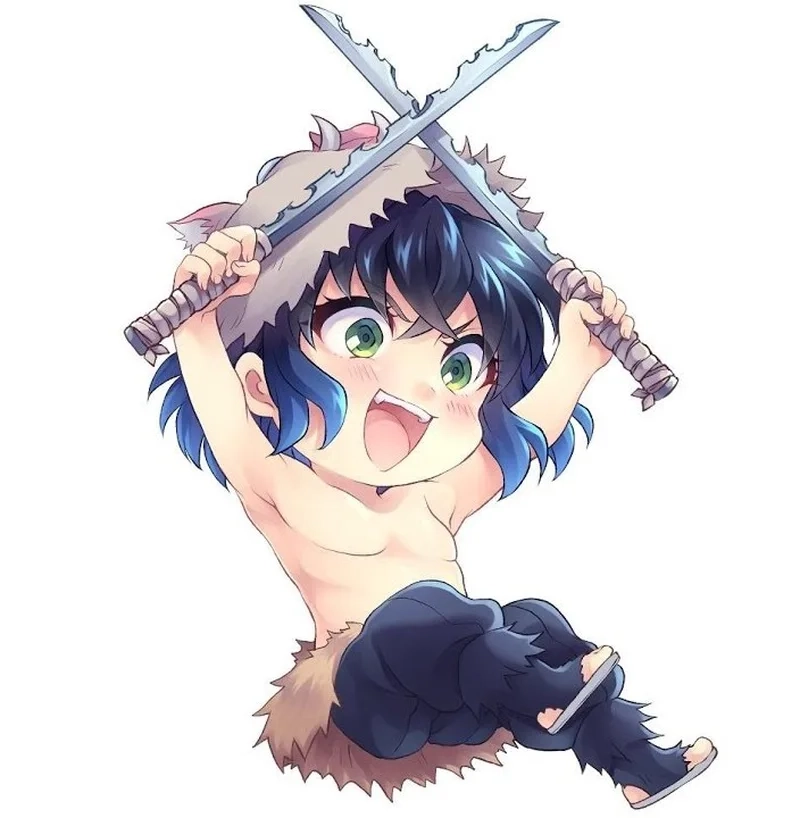 Dán ngay bộ inosuke chibi sticker vào điện thoại của bạn