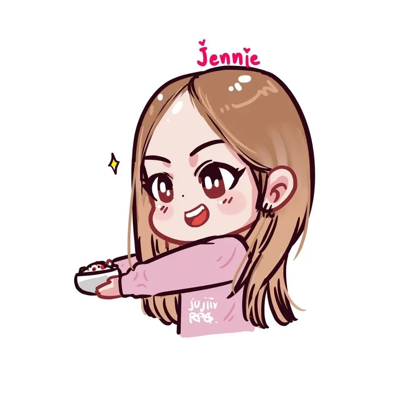 Kết hợp cực đỉnh jennie solo chibi rạng ngời cá tính
