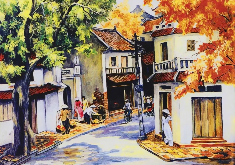 Thưởng thức tranh phố cổ hội an đẹp qua từng nét vẽ