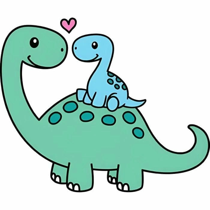 Thêm phần xinh xắn với hình con khủng long chibi siêu dễ thương