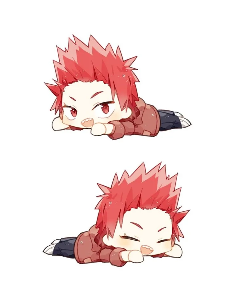 Eijiro Kirishima chibi là phiên bản dễ thương và đáng yêu của anh hùng này