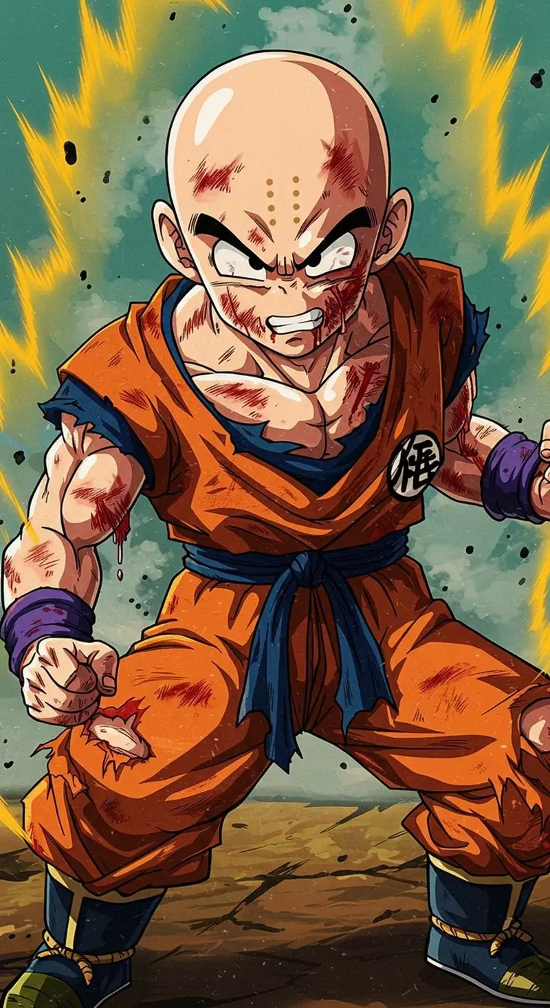 Krillin DBZ luôn giữ vững tinh thần và quyết tâm trong mọi trận chiến