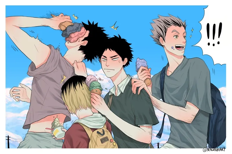 Bokuto Akaashi Kuroo Tsukishima là bộ tứ không thể thiếu trong thế giới Haikyuu