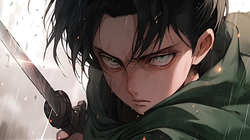 Hình ảnh Attack on Titan Levi luôn toát lên sự kiên cường và mạnh mẽ