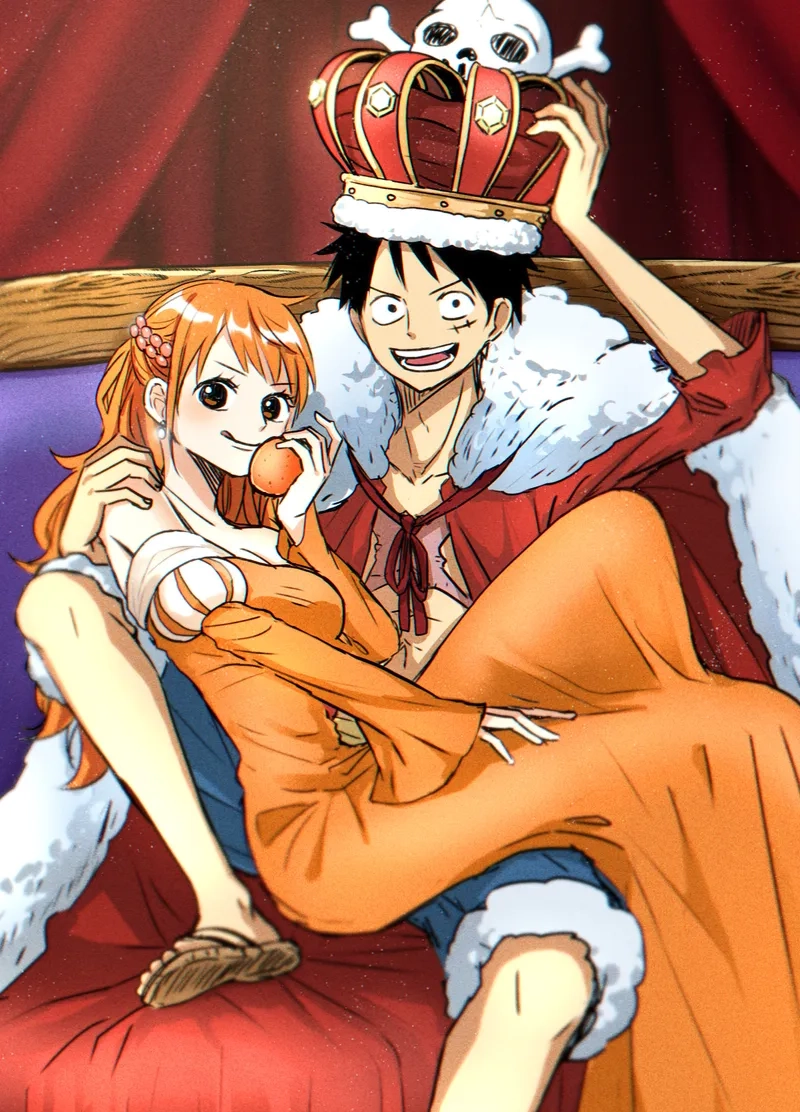 Cảnh Luffy dí Nami cười xỉu trong One Piece