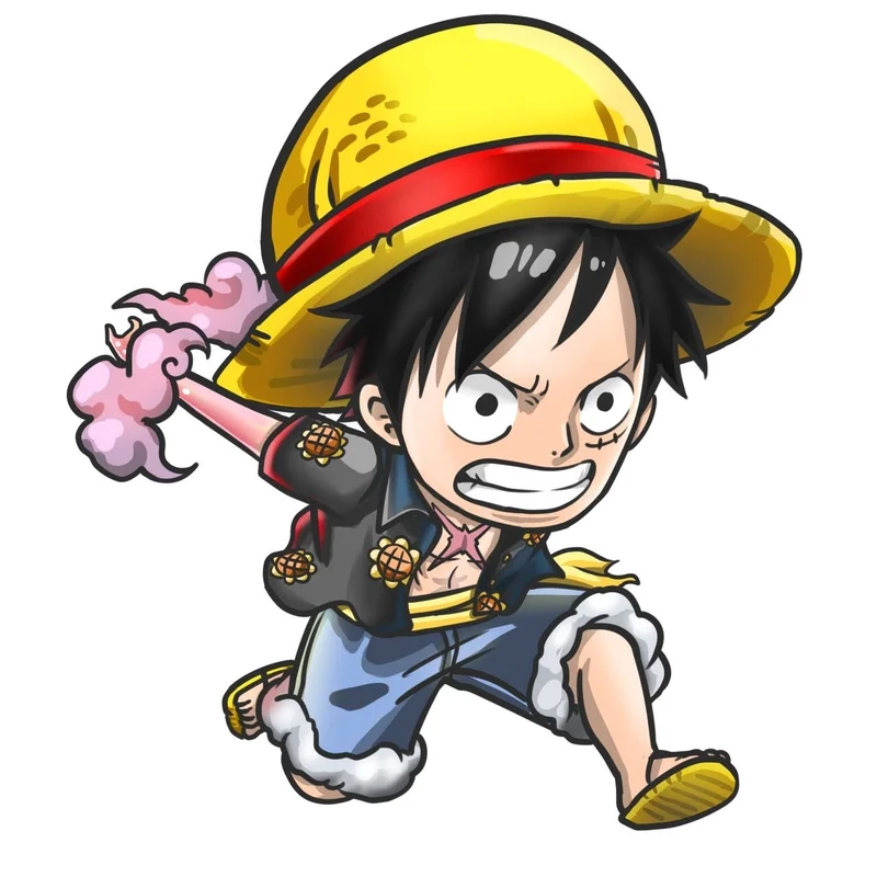 Chia sẻ bộ one piece luffy chibi png sắc nét, tải miễn phí