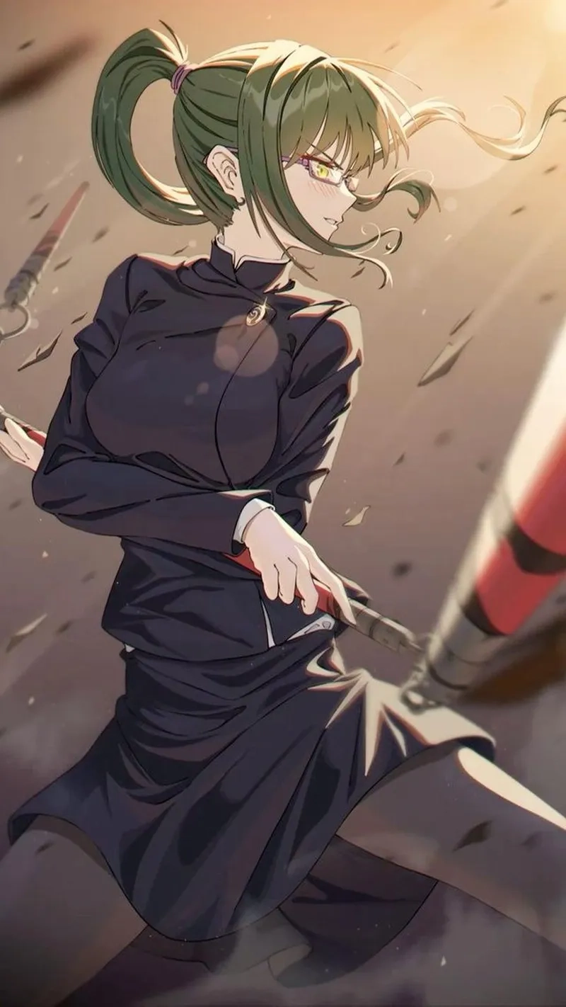 Maki anime nổi bật với sức mạnh và quyết tâm mạnh mẽ