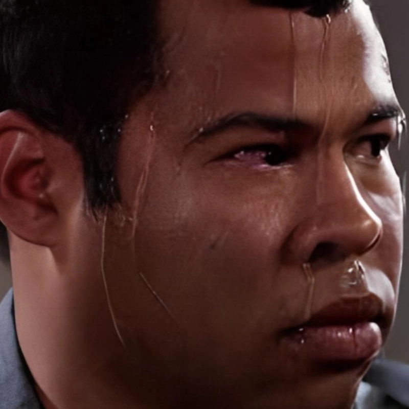 Meme anh da đen thông minh với biểu cảm suy nghĩ sâu sắc
