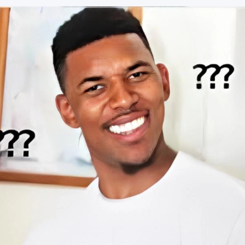 Biểu cảm ngơ ngác hài hước từ meme anh da đen chấm hỏi